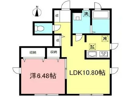 LA FLOR(1LDK/1階)の間取り写真