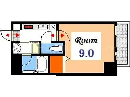 月光岡山市役所前(1K/7階)の間取り写真