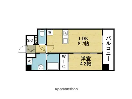 エスリード大阪平野プライム(1LDK/6階)の間取り写真