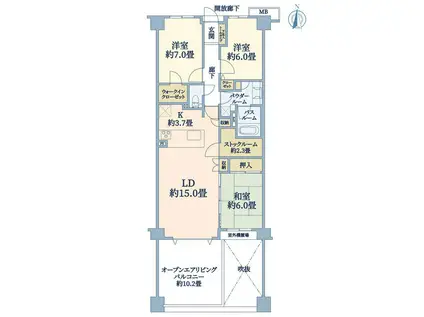 グランシティ鎌倉植木の杜(3LDK/5階)の間取り写真