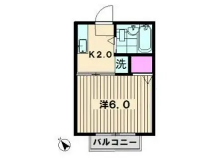 シティハイムケネス(1K/1階)の間取り写真