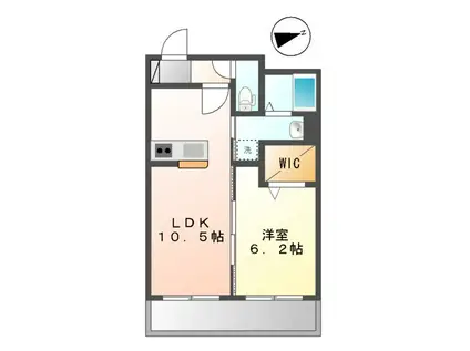 VILLA浄水(1LDK/5階)の間取り写真