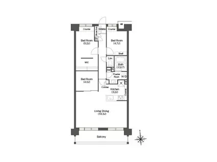 コンフォリア高島平(3LDK/8階)の間取り写真