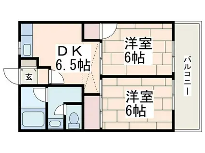 ウイスタリア54(2DK/1階)の間取り写真
