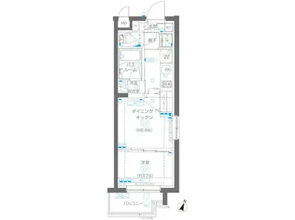 ZOOM蒲田イースト(1DK/5階)の間取り写真