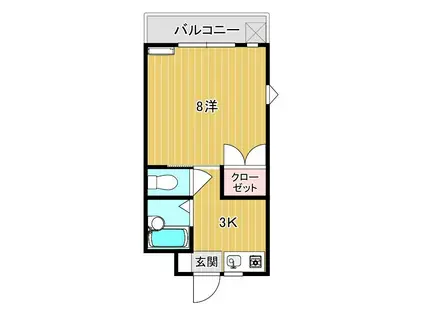 BRICK GARDEN(1K/3階)の間取り写真