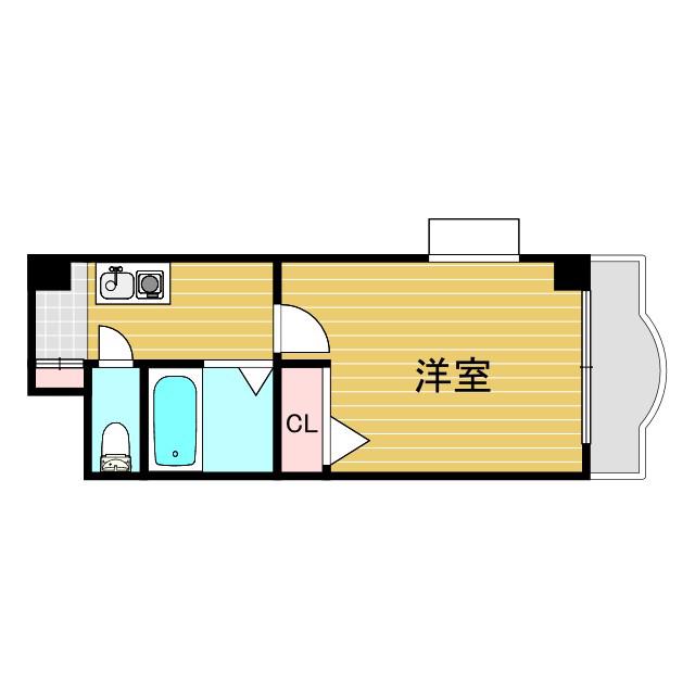 ノルデンハイム上新庄2(1K/1階)の間取り写真