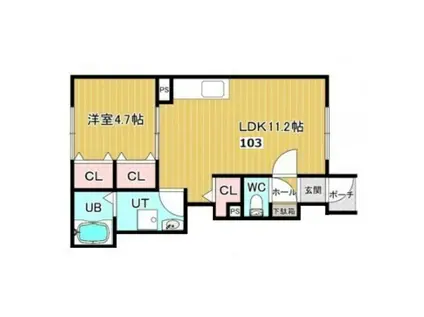 メゾンジャンティIII(1LDK/1階)の間取り写真