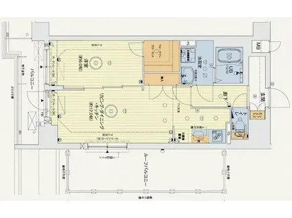 セオリー京都アビテD.C(1LDK/4階)の間取り写真