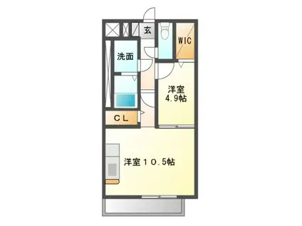 グランステージ U(1LDK/4階)の間取り写真