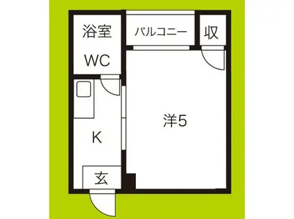 シティハイツ瓜破東(1K/5階)の間取り写真