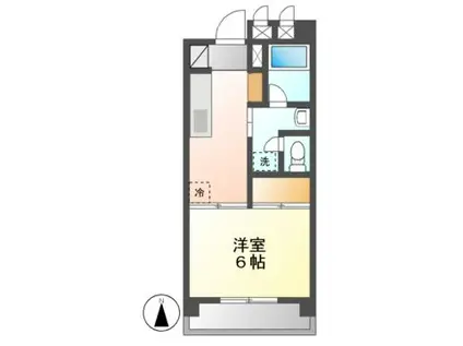 第一下林ビル(1DK/3階)の間取り写真