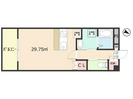 ソレイユ アサノ(1K/3階)の間取り写真