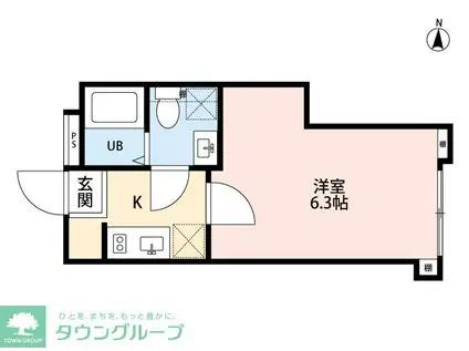 バルブリックスミダ(1K/1階)の間取り写真