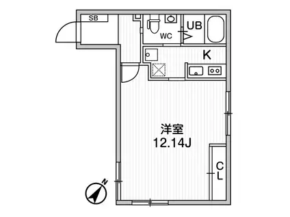 LE CLAIR代々木 レクレア代々木(ワンルーム/2階)の間取り写真