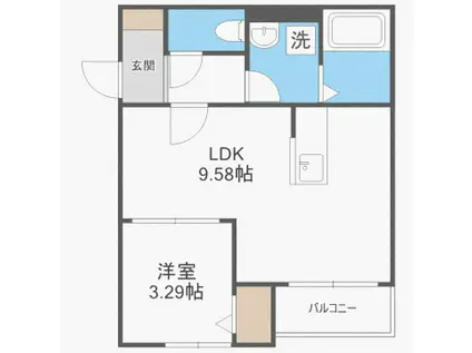 リーヴァ春日光町(1LDK/3階)の間取り写真