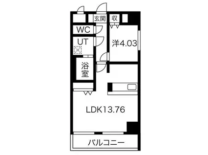 あさひグランレジデンシア高崎 II(1SLDK/2階)の間取り写真