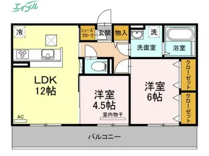 ソフィヤコンフォール(2LDK/1階)の間取り写真