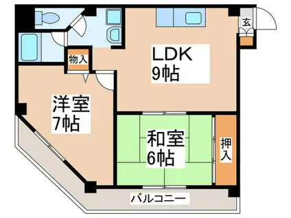 ハーバーライフ市岡(2LDK/1階)の間取り写真