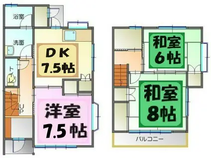 ファミリーパレス(3DK/1階)の間取り写真