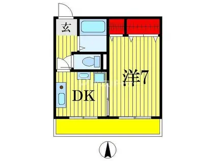 プレステージ千葉(1DK/5階)の間取り写真