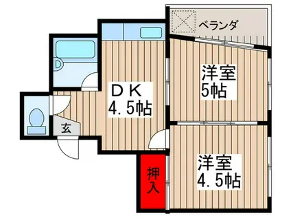 EMERALD MANSION(2DK/3階)の間取り写真