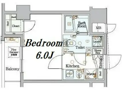 エクシム西巣鴨(1K/10階)の間取り写真
