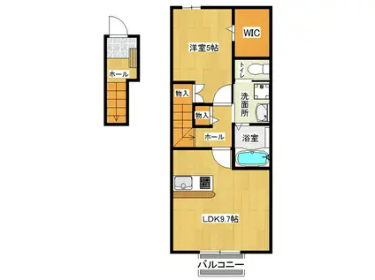 かりゆし(1LDK/2階)の間取り写真