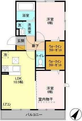 CHコート(2LDK/1階)の間取り写真