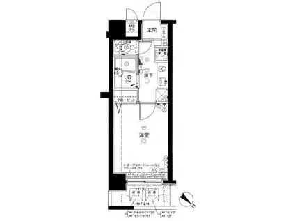 メインステージ巣鴨(1K/7階)の間取り写真