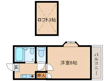 アンピエス元町(1K/2階)の間取り写真