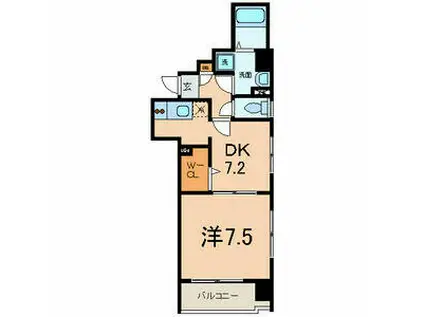 RADIANT IWAIDA(1DK/7階)の間取り写真