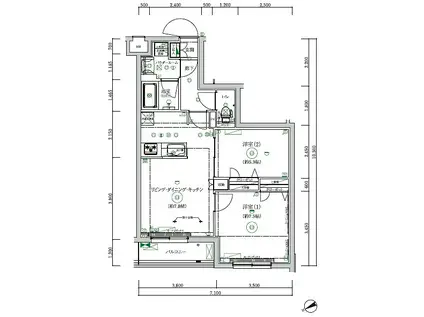 RELUXIA板橋三園(2LDK/1階)の間取り写真