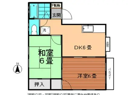 フォレスト・ヒルズ(2DK/2階)の間取り写真