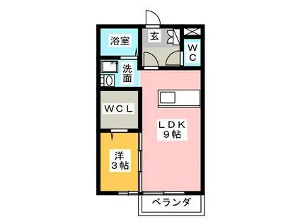 近鉄名古屋線 江戸橋駅 徒歩11分 2階建 築19年(1LDK/1階)の間取り写真