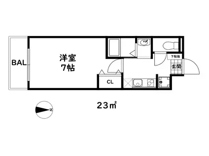 アイル青木(1K/3階)の間取り写真