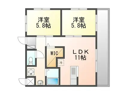 アビタシオン23(2LDK/7階)の間取り写真