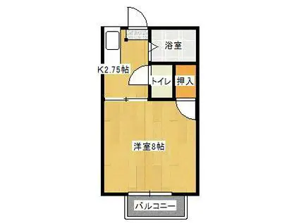 山下ハイツ A(1K/2階)の間取り写真