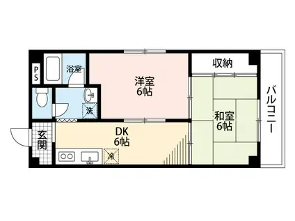 アンシュリット(2DK/3階)の間取り写真