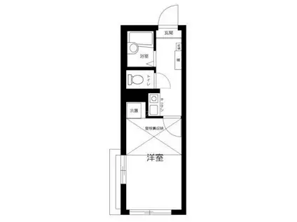 足立区扇1丁目新アパート(1K/3階)の間取り写真