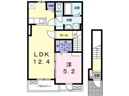 ビー マイン(1LDK/2階)の間取り写真