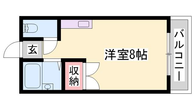 ブルースノーシラクニ(ワンルーム/1階)の間取り写真