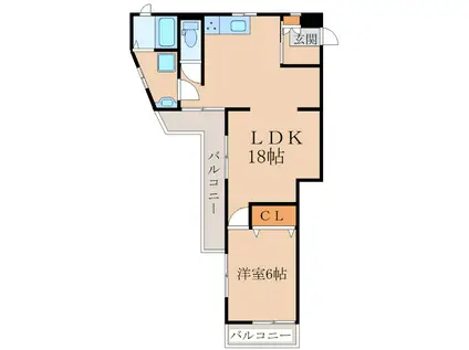 GROOVE鹿屋(1LDK/2階)の間取り写真