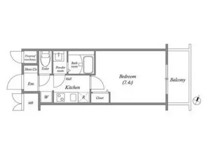 CION KOBE ウエスト(1K/8階)の間取り写真