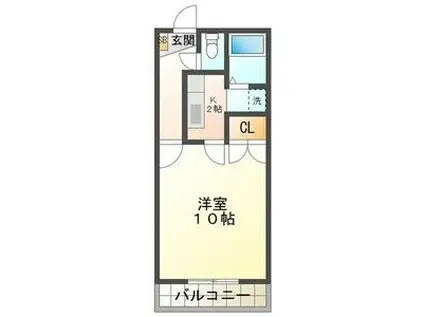 クレストール生桑(1K/2階)の間取り写真