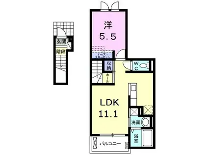 アストライア(1LDK/2階)の間取り写真