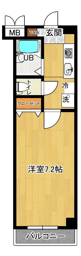 コラール1番館(1K/2階)の間取り写真