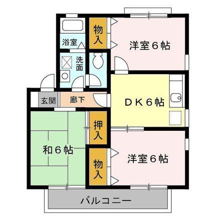 クローカス(3DK/1階)の間取り写真