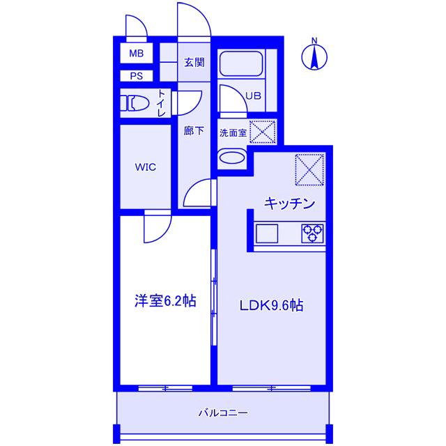 モストンソラーレ(1LDK/2階)の間取り写真