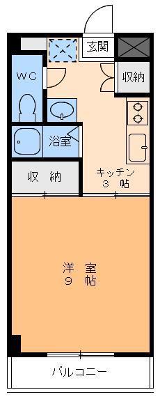 エンブレム山越(1K/6階)の間取り写真